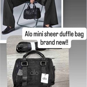 ALO Yoga Black Sheer Mini Duffle Bag